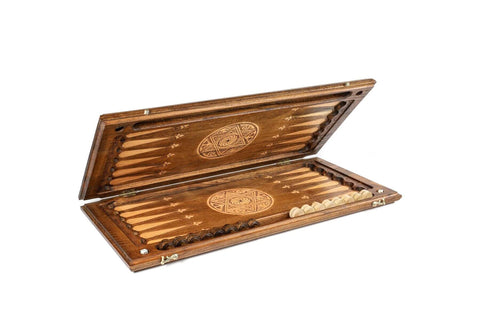 Jeu de Backgammon en Bois de Hêtre et de Noyer