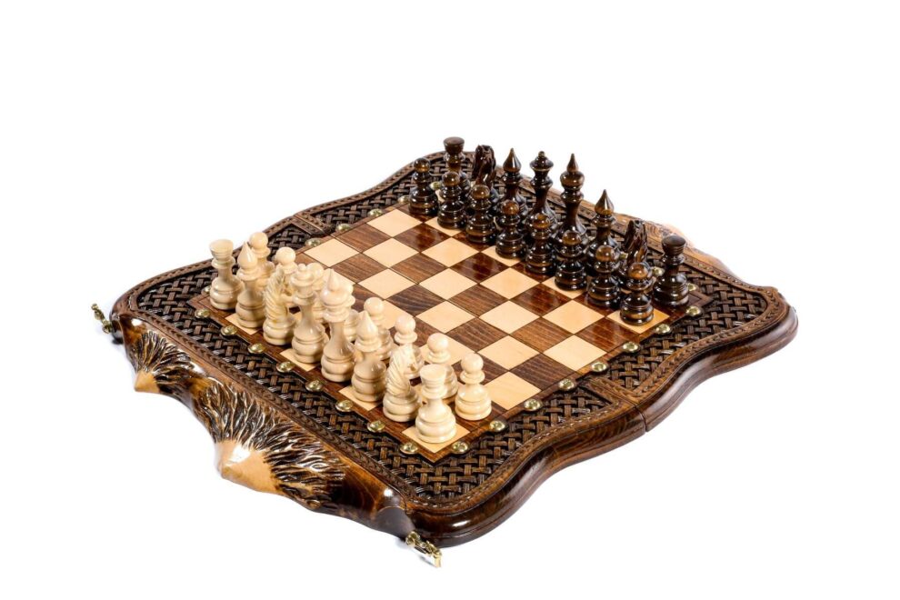 QNQA Jeu d'échecs médiéval - Jeu d'échecs viking en bois - Pièces d