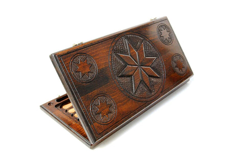 Plateau de Backgammon avec Lion Gravé