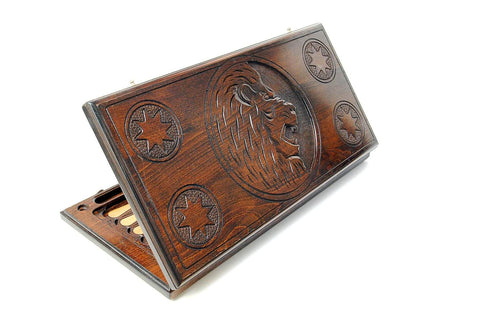Plateau de Backgammon Lion Arménien Fabriqué à la Main